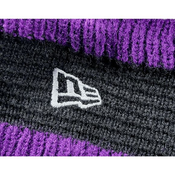 NWT Baltimore Ravens NFL Sports Knit Pom Beanie Fleece Lining OSFA Unisex - Picture 7 of 8